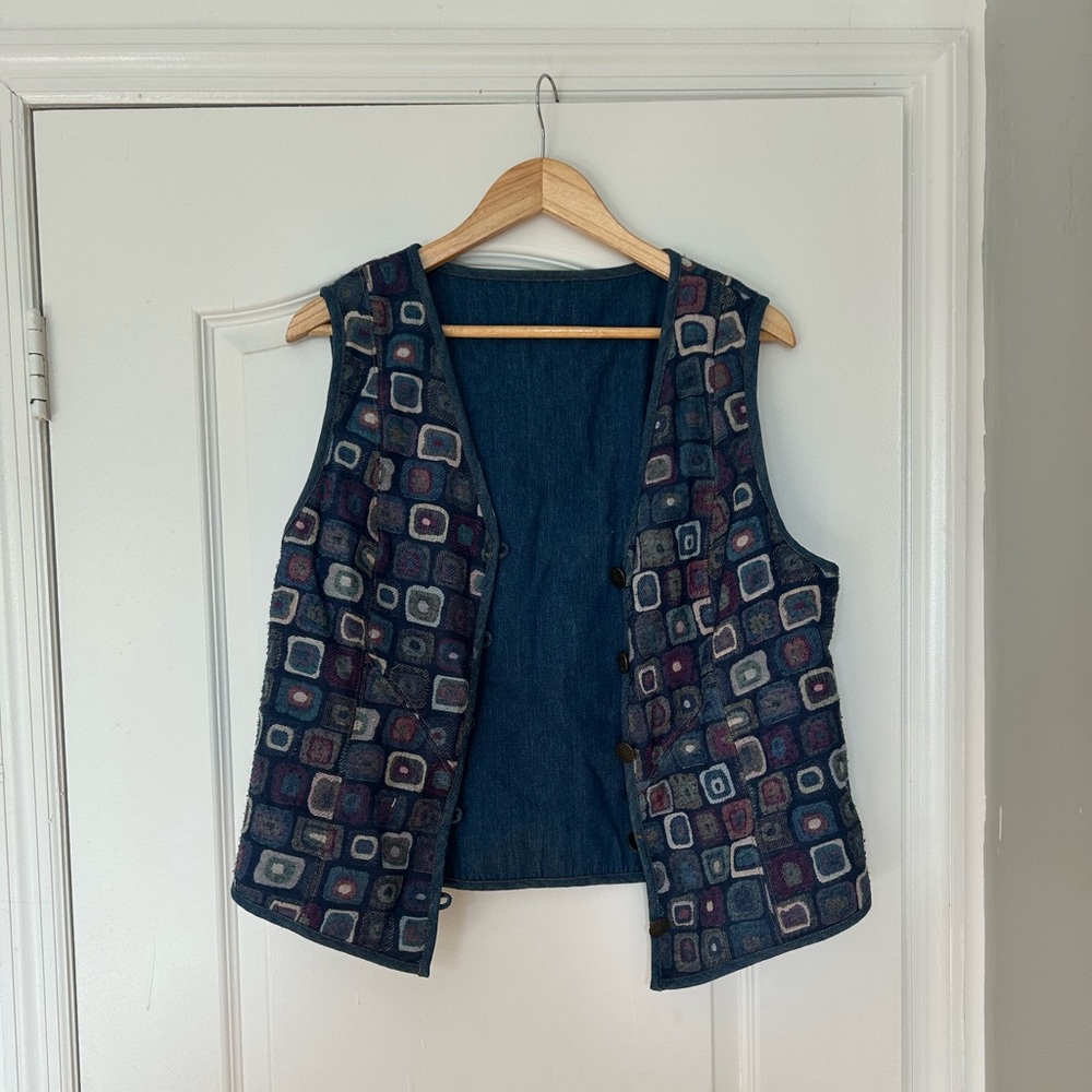 90s VINTAGE REVERSIBLE WOMENS PATTERN VEST